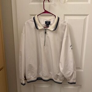 Vintage Cutter & Buck White 1/4 Zip Golf Windbreaker Pullover